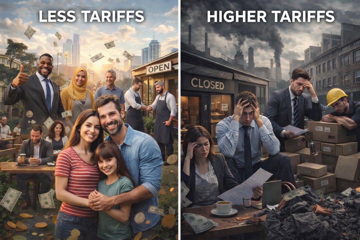 Tarifflesseau's tweet photo. Less tariffs = more growth.
Less taxes = stronger people & businesses.

When people pay less, they invest more, hire more, and build more.

Prosperity starts with economic freedom 

#LessTariffs #LessTax #EconomicFreedom #FreeMarkets #Growth #SmallBusiness #Prosperity #PeopleFirst