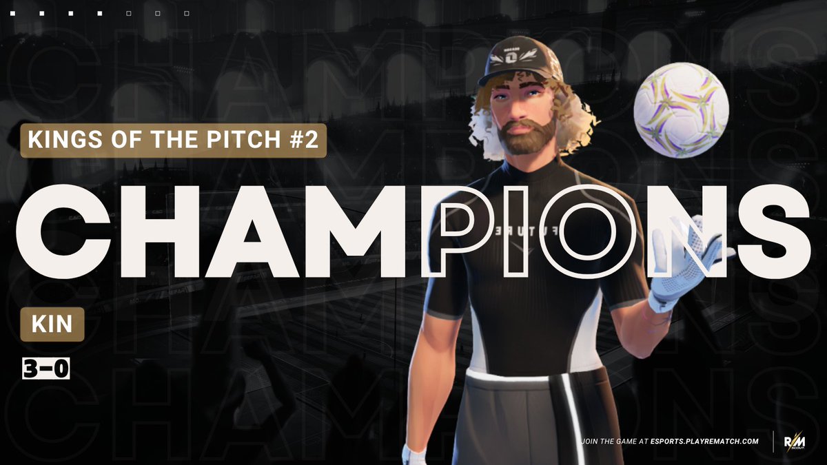 RematchScout's tweet image. 🏆 KIN are your Kings of the Pitch #2 champions!

They defeat #SPKFlowRiders 3-0  (4-2, 1-0, 2-0) in a Best of 5 Grand Final to take home the victory.

🥇 #KIN
🥈 #SPKFlowRiders
🥉 #OrionEsports / #TeamAssault

#Rematch #RematchEsports #PlayRematch