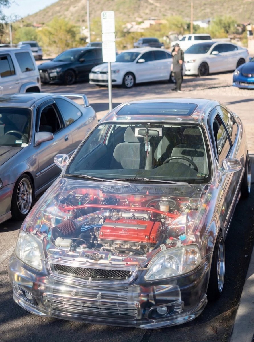 kingsofjdm's tweet image. Clear Body Civic 🤯🤯🤯