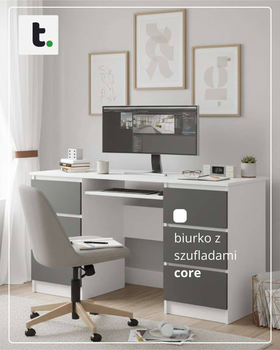 ⬛ Biurko CORE to praktyczne miejsce do pracy i nauki, które dobrze łączy funkcjonalność z minimalistycznym designem.

🟩 CORE: tyletegotu.pl/biurko-kompute…

#tyletegotu #meble #biurko #work #homeoffice #core #bialebiurko #home #mieszkanie #design #biurkodopracy #biurkokomputerowe