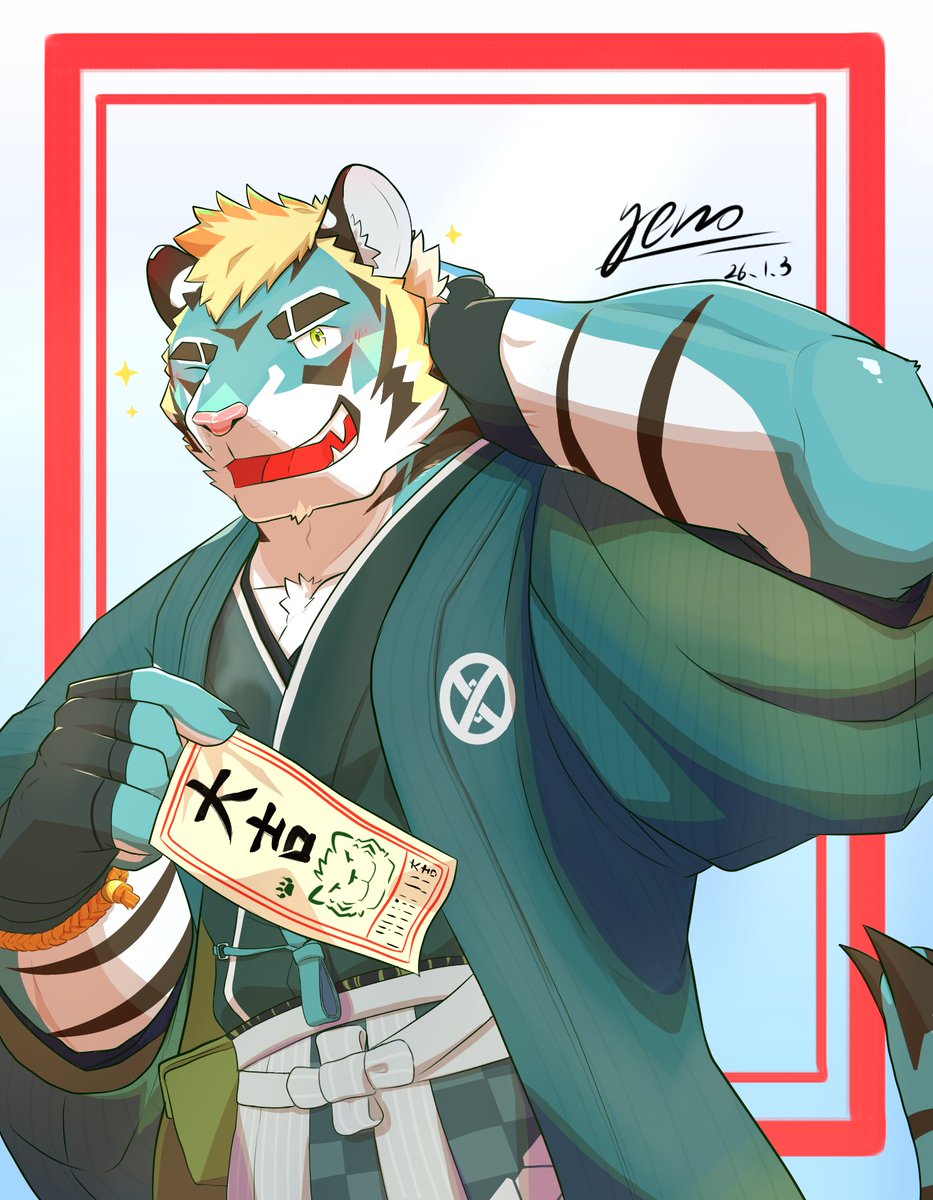 💚🐯~新春~ （1/4）
#リグザ #rexer #ラブヒロ #LIVEAHERO #liveahero #furryartist