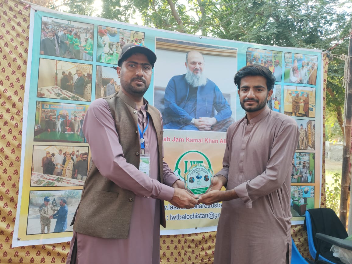 Official__LWT's tweet photo. Lasbela Welfare Trust was honored by the visit of Director of Jam Muhammad Foundation Mr. Faizan at our stall during the Lasbela Youth Leadership &amp; Educational Festival 2025. As a gesture of appreciation, a commemorative shield was presented to him. #lasbelawelfaretrust #ngo https://t.co/dBuou7vGG5