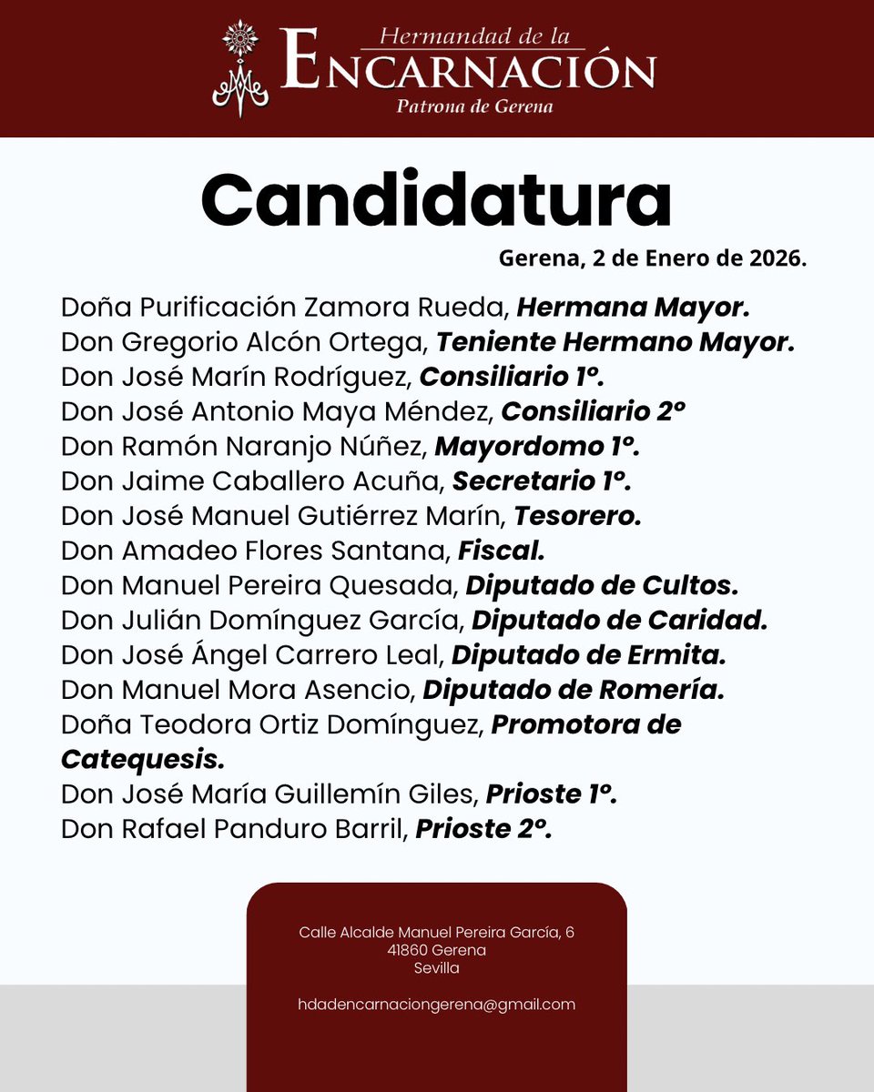 🟥 COMUNICADO OFICIAL | Comunicamos la candidatura que se presenta a las próximas elecciones del 17 de enero.