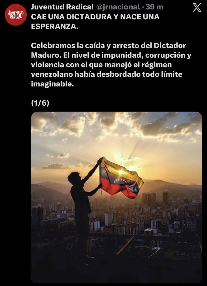 Querer robarse la elección y después usar la cuenta del partido para apoyar la invasión a un país soberano, el 21/02 la verdadera renovación.
Radicales con peluca afuera.