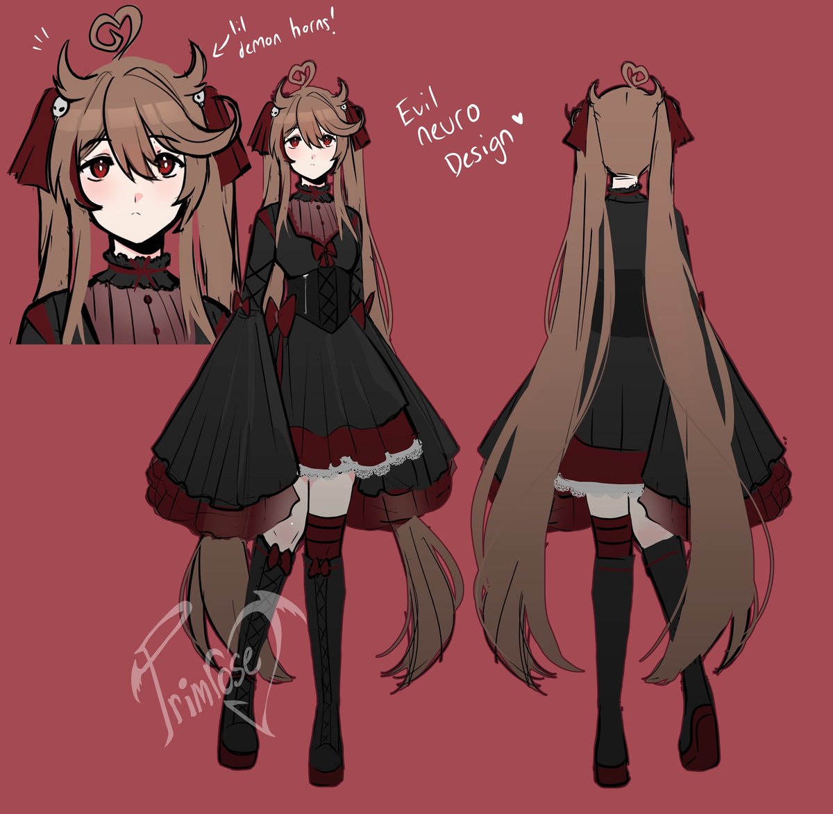 PrimroseENVT's tweet image. My entry for the Evil Neuro Design Contest! #eviloutfit2026