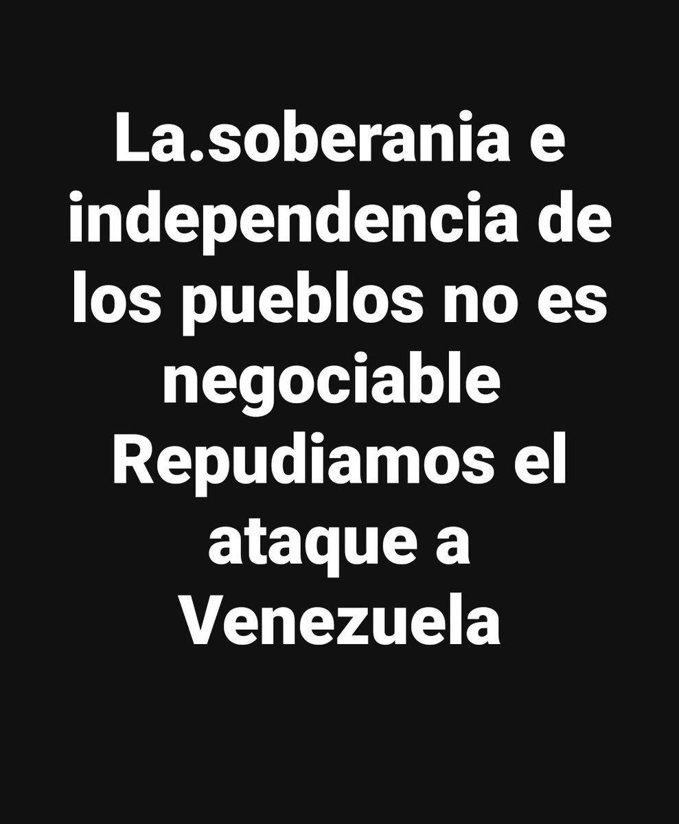 Repudiamos cualquier forma de invasión ilegítima a un País soberano e independiente .
Nada justifica la violación de derechos ..aunque sabemos que en este caso el único motivo es extraer y llevarse los recursos naturales de Venezuela.