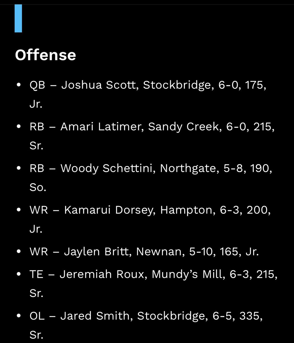 JoshScott_2027's tweet photo. Thank you @AJCsports for naming me for 4A All State, and All Metro Atlanta first team! #BridgeBoys

@CoachBama_ @BridgeBoysFB @coachFoxx50 @CoachDUBB_ @ChadSimmons_ @DukestheScoop @RecruitGeorgia @ATLRecruits @RustyMansell_ @najehwilk @adamgorney @on3 @247recruiting @Enrique__Davis @huejack10 @CoachGoebbel @PackRecruits 

https://t.co/z6hVXvJSJ3