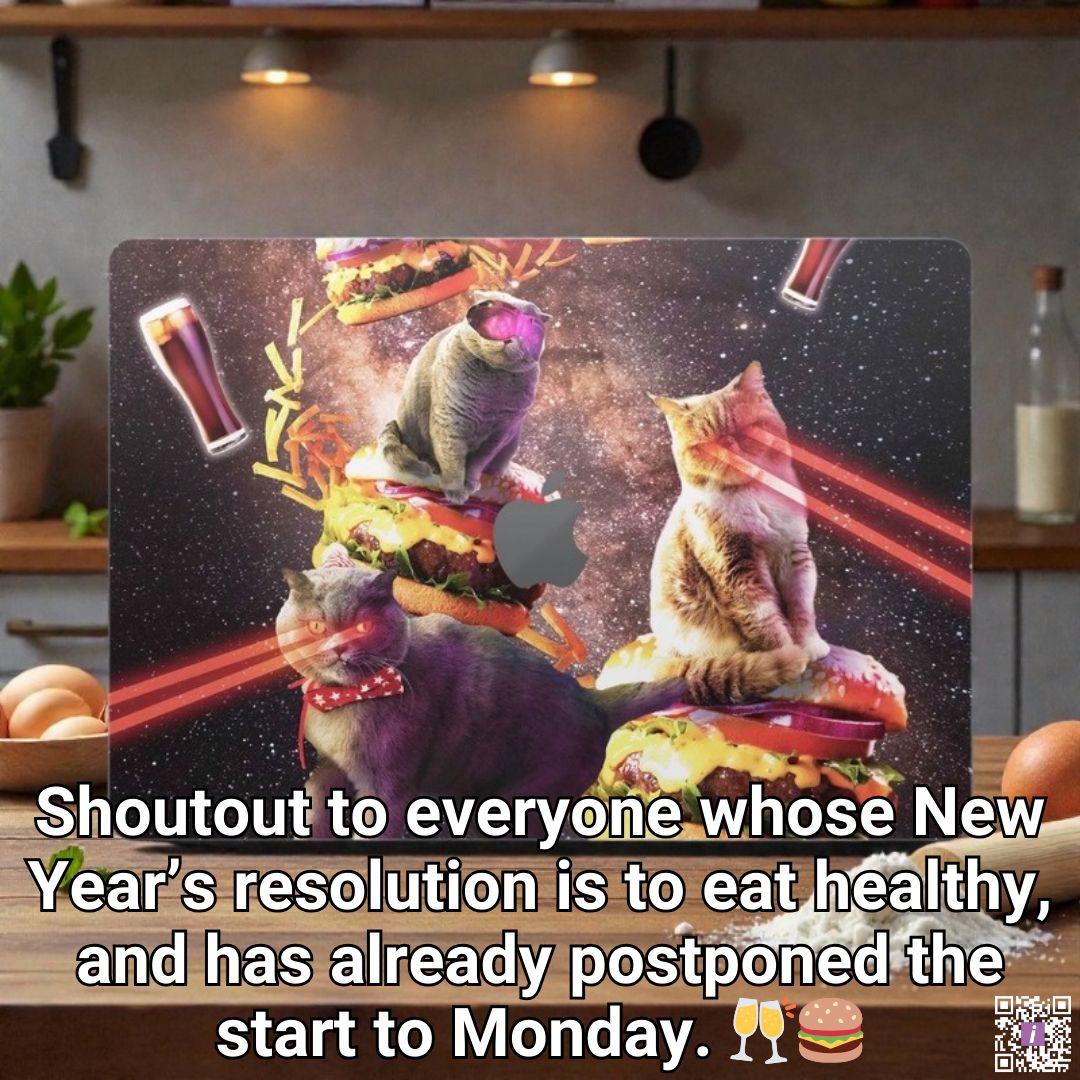 iStylescom's tweet image. Shoutout to everyone whose New Year’s resolution is to eat healthy, and has already postponed the start to Monday 🥂🍔

#NewYearResolution #EatHealthy #Postpone #MondayMotivation #Procrastination #HealthyLiving

Featuring Apple MacBook Skin
👉 istyles.com/x/macbook-eath…