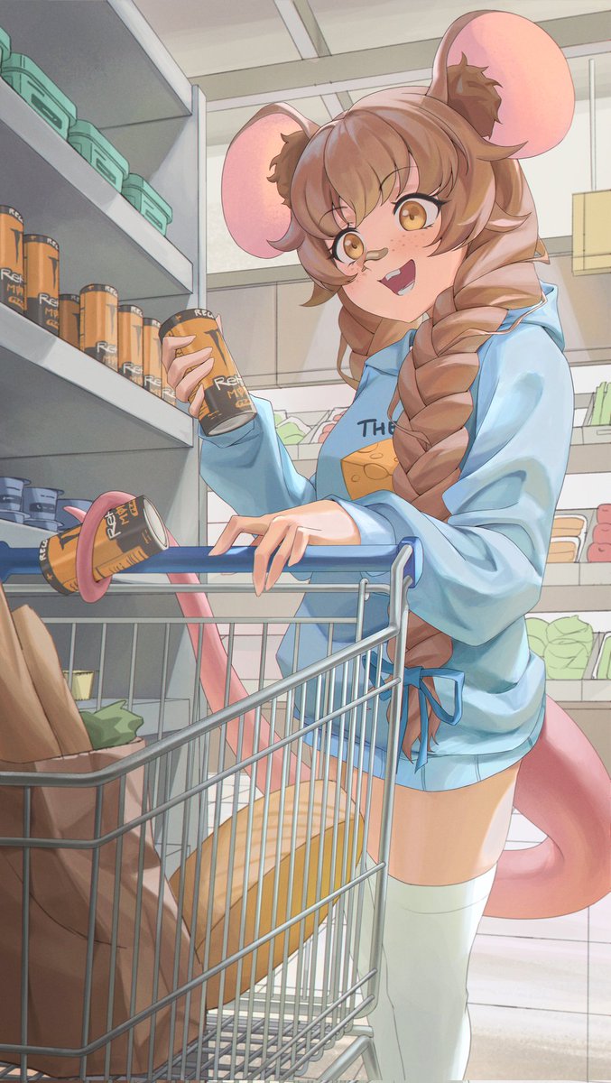 I've got cheese and monster rehab peach tea. Is my grocery cart missing anything? 🤔
🎨 mikazon001