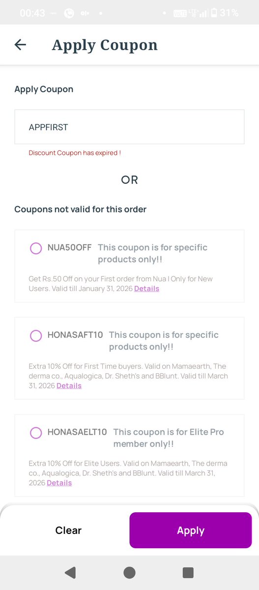 RRD_97's tweet photo. @letspurplle I don't know what's the issue here. I'm seeing this at the same time. The website says there's offer on the app but the app doesn't accepts.
#fakeoffer #fakepromotion https://t.co/KIus8SHOtJ