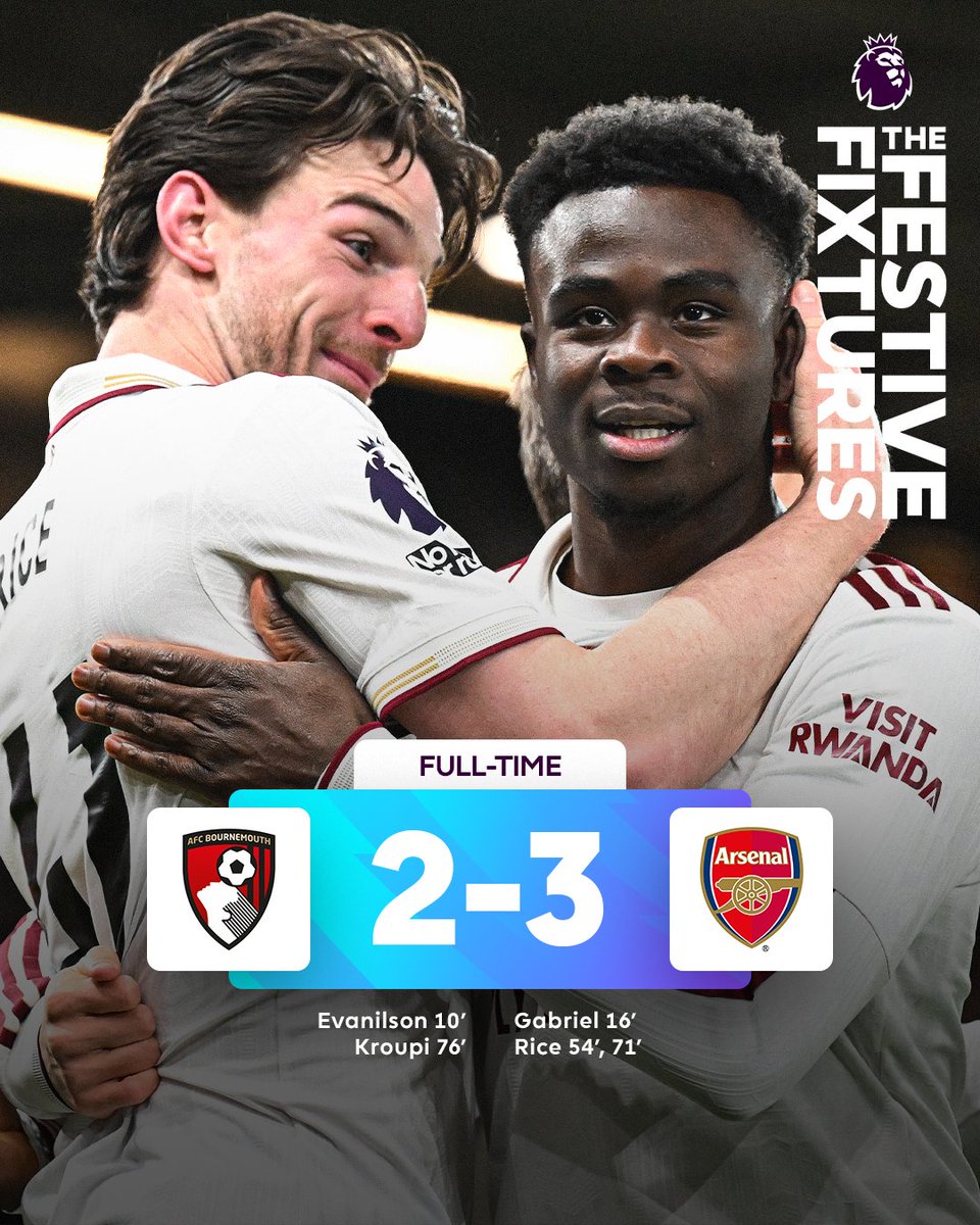 Arsenal begin 2026 with a hard-fought win against Bournemouth 👏
