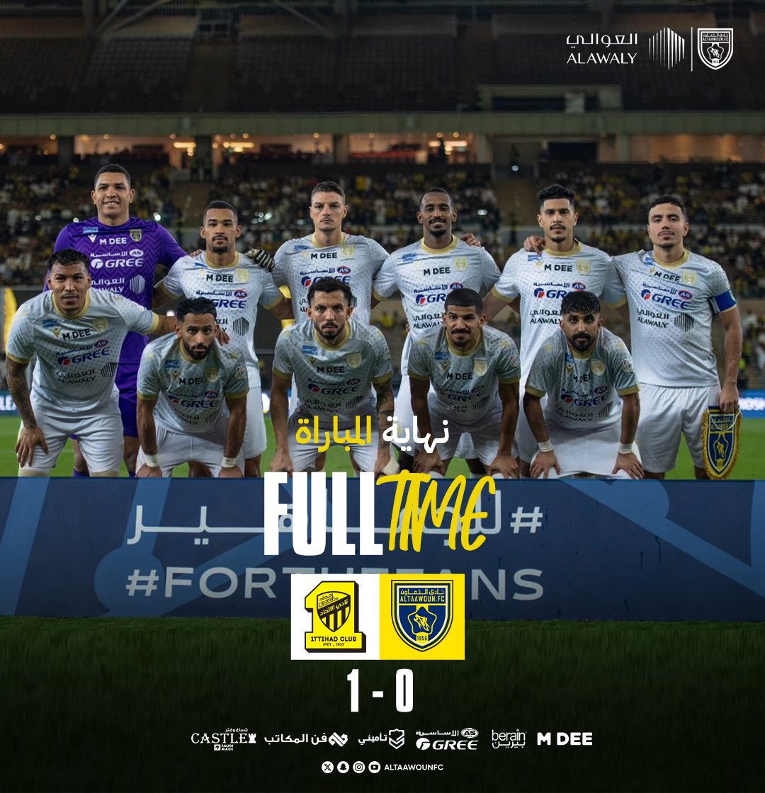 AltaawounFC's tweet image. ⏱ 
نهاية المباراة  🔚

#التعاون_الاتحاد