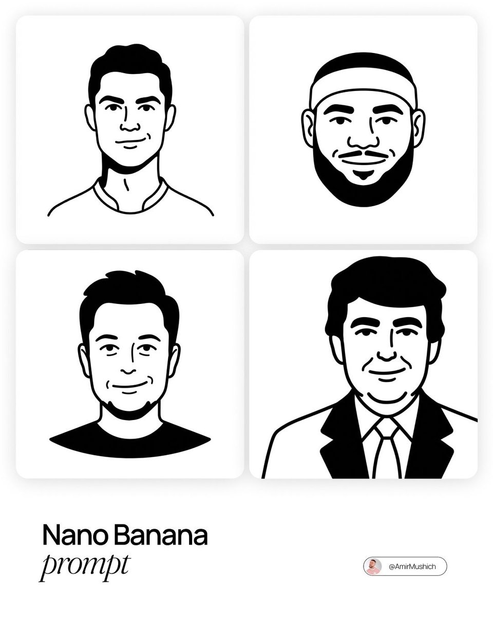 Nano Banana smart prompt:

Notion-styled minimalist illustrations

Prompt 👇
(access Nano Banana here: dub.sh/Amir-p1)