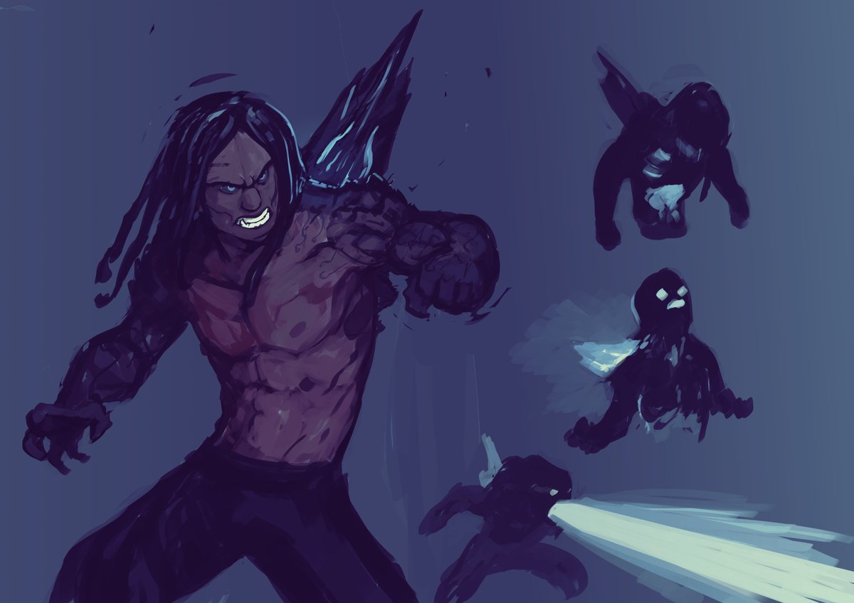 steel_neck's tweet image. "Of the 10% that were made immune, some managed to still obtain some of Godzilla's likeness.
A few used it for good.
At least one did"

Godzilla: Black Mass - Berserker I