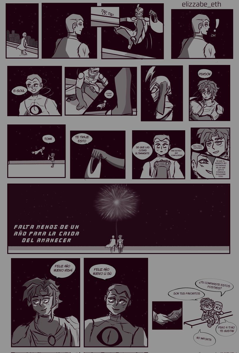 elizzabe_eth's tweet image. Mini comic de año nuevo se que llegó como 3 días tarde pero bueno al menos logré terminarlo 

#tbhx #tobeherox #zerosoul #ogesoul