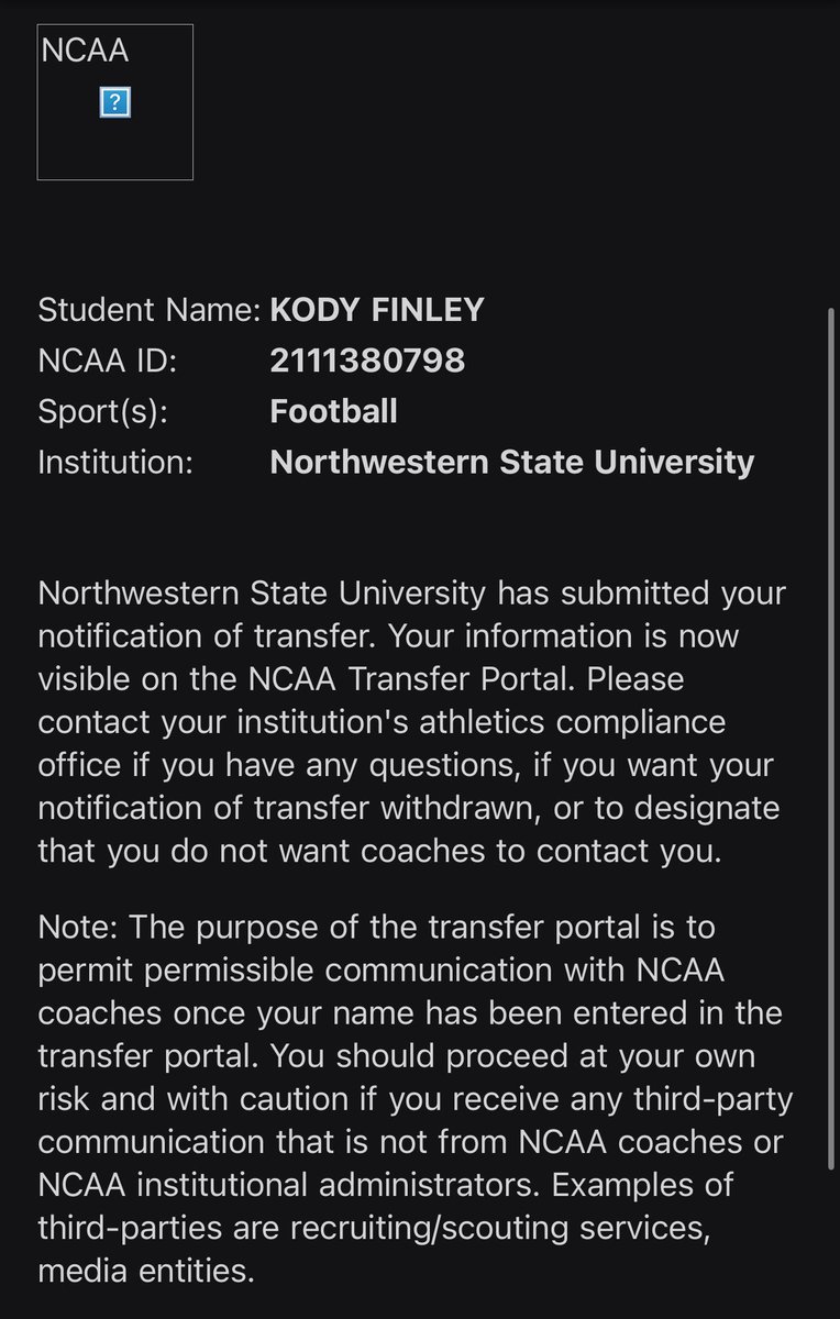 kody_finley's tweet image. I am officially in the transfer portal as a graduate transfer, with two years of eligibility remaining. @RivalsPortal @Rivals #faith @JeritRoser