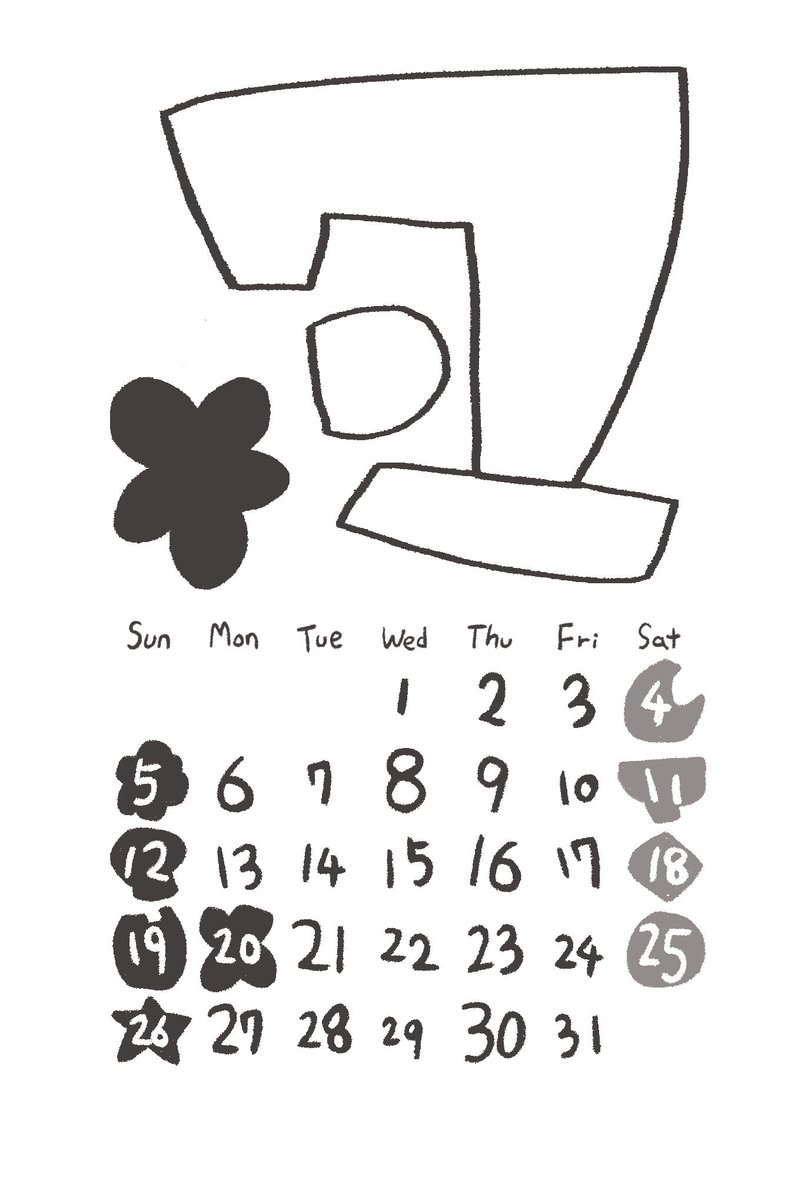 2026年オリジナルカレンダー
『what month and day？』モノクロバージョン
8枚目/全15枚