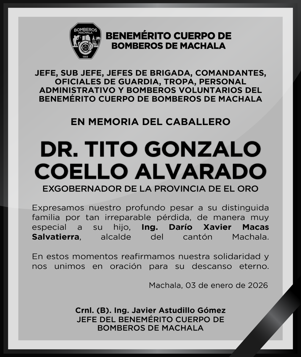 Ante el sensible fallecimiento del apreciado caballero.