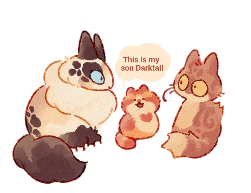 carboniila's tweet image. AU where Firestar adopted Darktail because I thought it would be funny