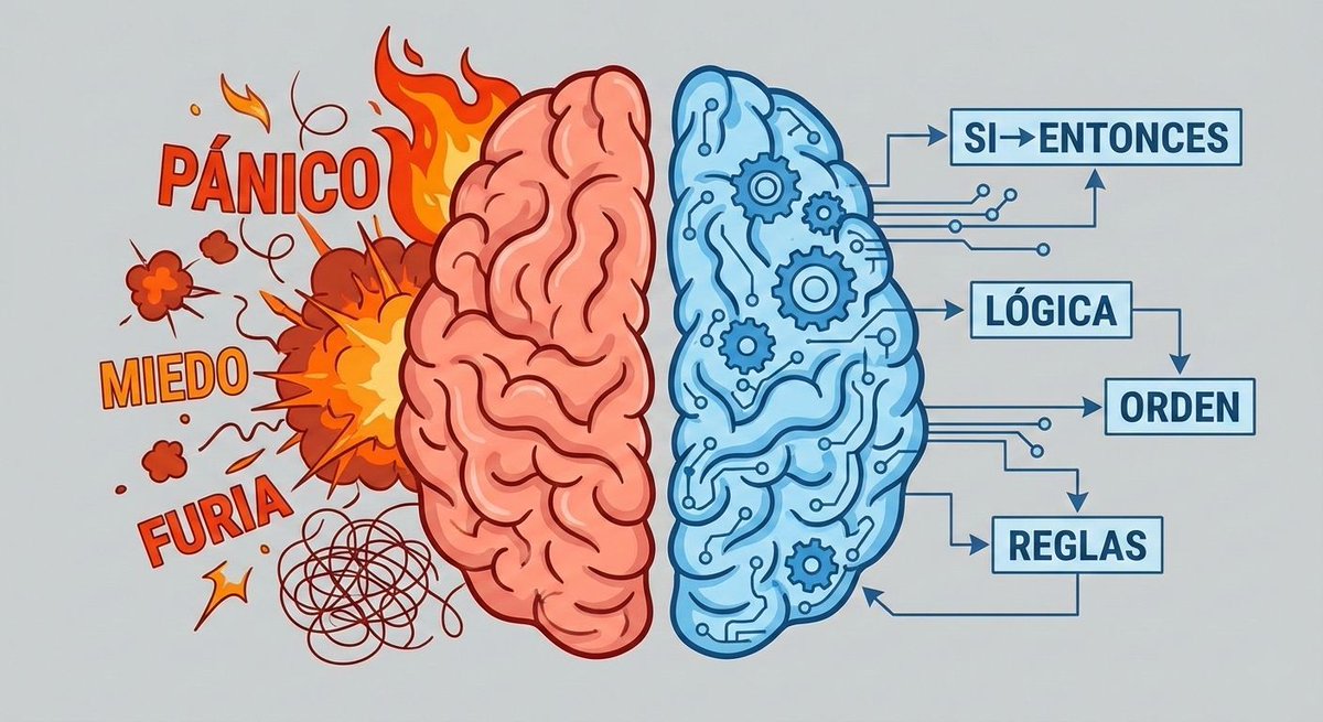 _Manguz's tweet photo. Si no tienes reglas lógicas para cuando las cosas salen mal,
dependes de tus emociones

Y tus emociones son pésimas para decidir:
→ Entras en pánico
→ Reaccionas sin pensar

No es falta de control emocional
Es falta de estructura

Crea reglas
No intenciones

SI/ENTONCES =lógica https://t.co/EbiDhJYVmD