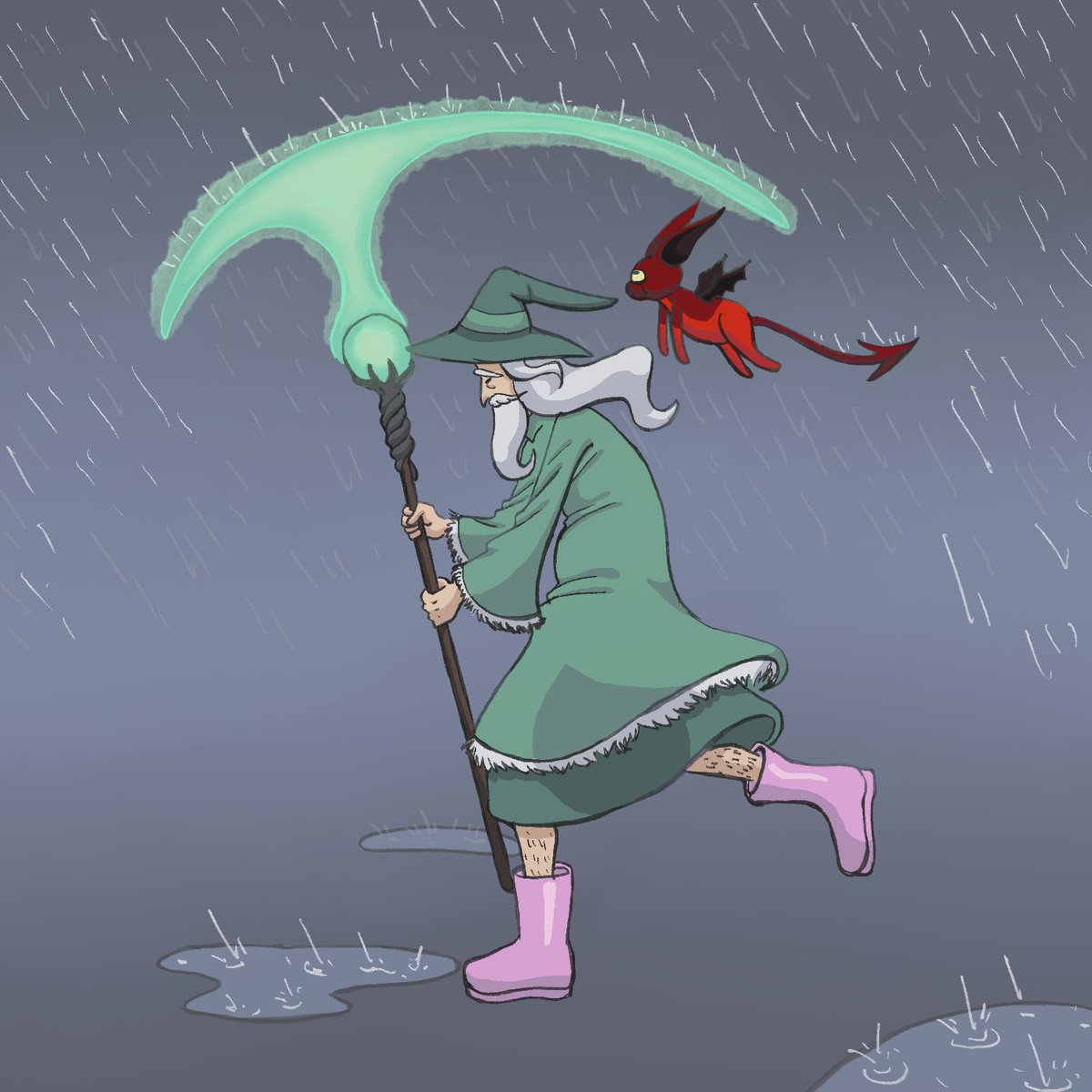 aiko2u's tweet photo. It is not fun to get wet in the rain. But at least it gave me the insparation to draw them

#wizard #cat #rain https://t.co/D4ksKxEZtt