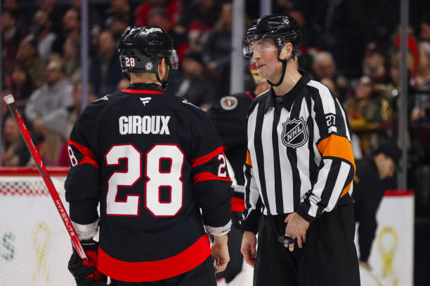 ScoutingTheRefs's tweet photo. Refs for  @NHLJets  @Senators are Eric Furlatt (#27) and Gord Dwyer (#19). Tonight's officials: https://t.co/s4QEkSfUFb #WPGvsOTT #GoJetsGo #GoSensGo #Sens #Jets #Senators #NHLJets https://t.co/RaxA6LEaiG