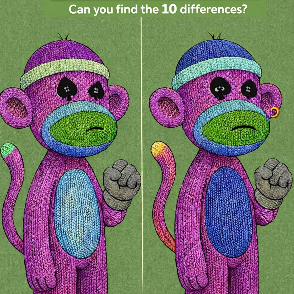 GreenVisorGang's tweet image. 🟢 GVG_PFP  GAME TIME 🃏
Spot the Difference 👀

Two images.
10 differences.

How many can you find?
Drop the number in the replies ⬇️

Bonus: $10 USDC 
Best answer! 

#GreenVisorGang #SpotTheDifference #GVG #Web3Fun