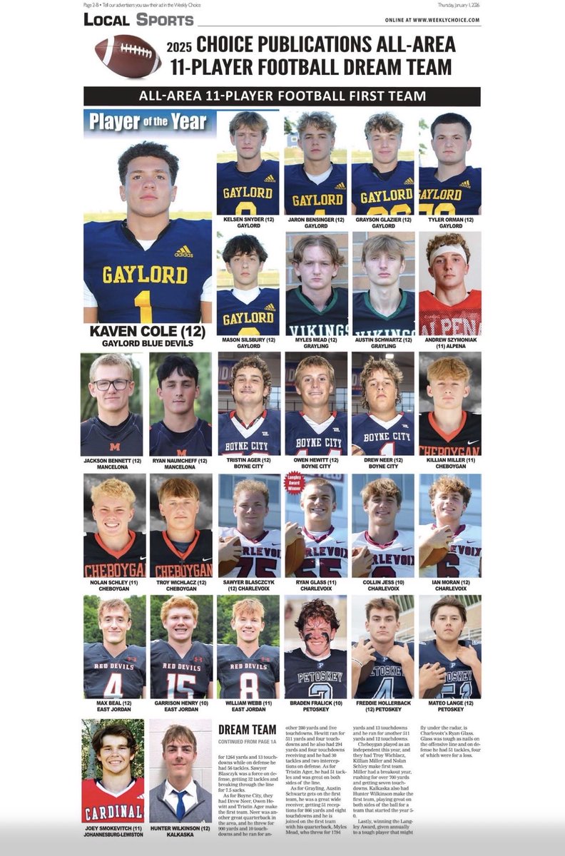 Thank you to all the conferences that voted my first team 11-player football dream team.