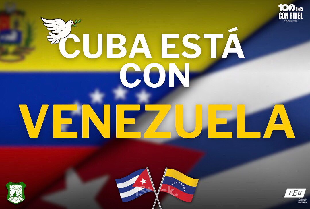 🇨🇺🇻🇪La FEU de la Universidad de Ciego de Ávila alza su voz. Expresamos nuestro firme apoyo al pueblo y a la soberanía de la hermana República Bolivariana de #Venezuela. Nuestra América es Zona de Paz ¡Exigimos el cese inmediato de toda agresión contra Venezuela!
#CubaConVenezuela