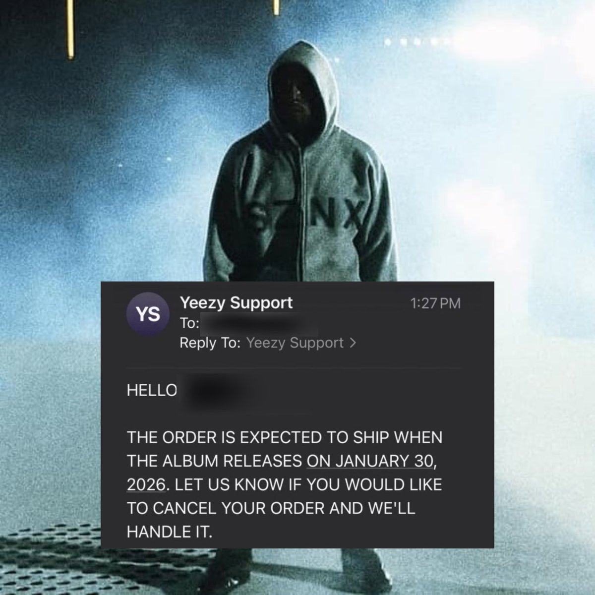 Kurrco's tweet image. YE

BULLY
(ALBUM)

JANUARY 30TH 🚨

▫️ Confirmed by YEEZY support
