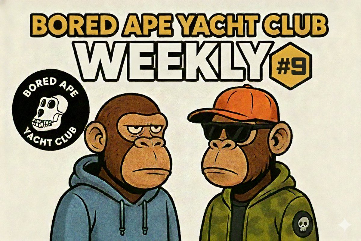 baycTurkey's tweet photo. Bored Ape Yacht Club Weekly #9 yayınlandı! 🦍 

Haftalık ve Türkçe olarak yayınladığımız @BoredApeYC ekosisteminde yaşanan tüm gelişmeleri kaçırmamak için bizi takip etmeyi unutmayın.

🔗: https://t.co/GA33CLN2Pp https://t.co/phHBwpGIqx