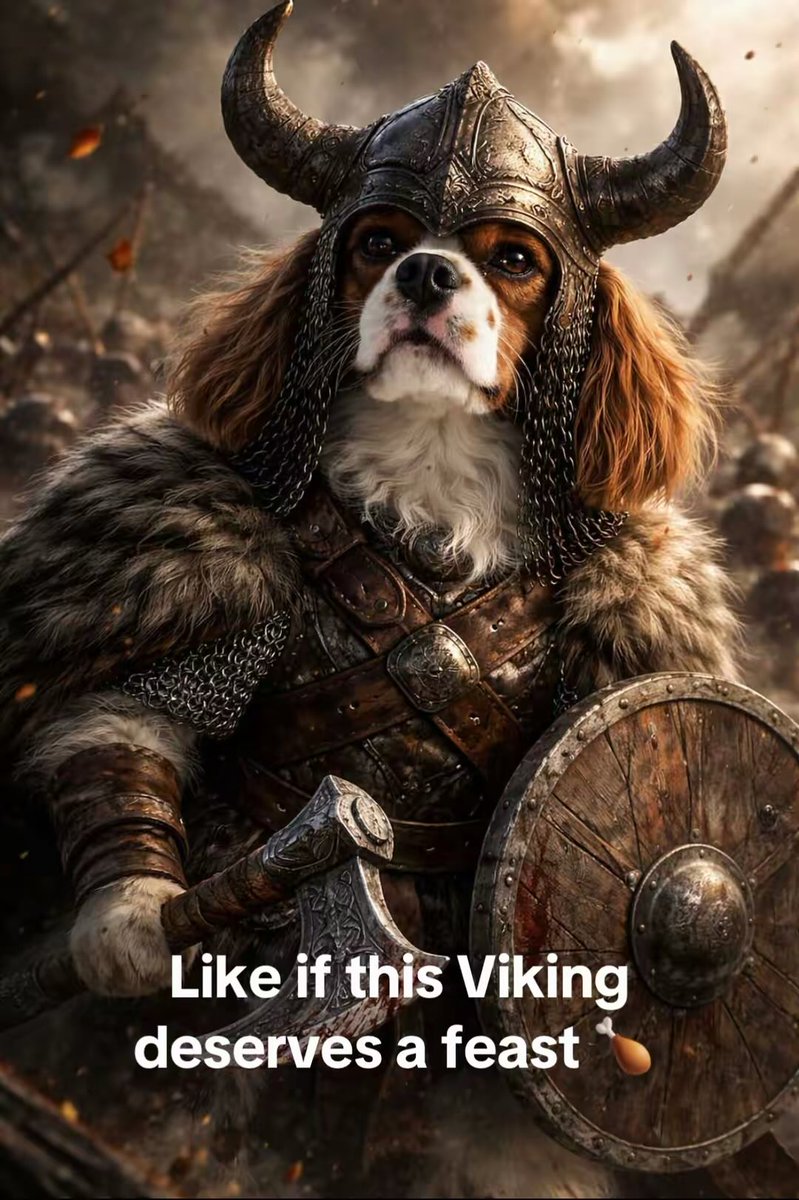 Born for Valhalla. Lives on the sofa. 🐶⚔️
A fearless Viking warrior trapped in the body of a Cavalier King Charles Spaniel.
Brave. Noble. Dramatic.
Protector of the realm (the living room).
Slayer of toys. Conqueror of snacks.
Will face any enemy… unless it’s the vacuum.
