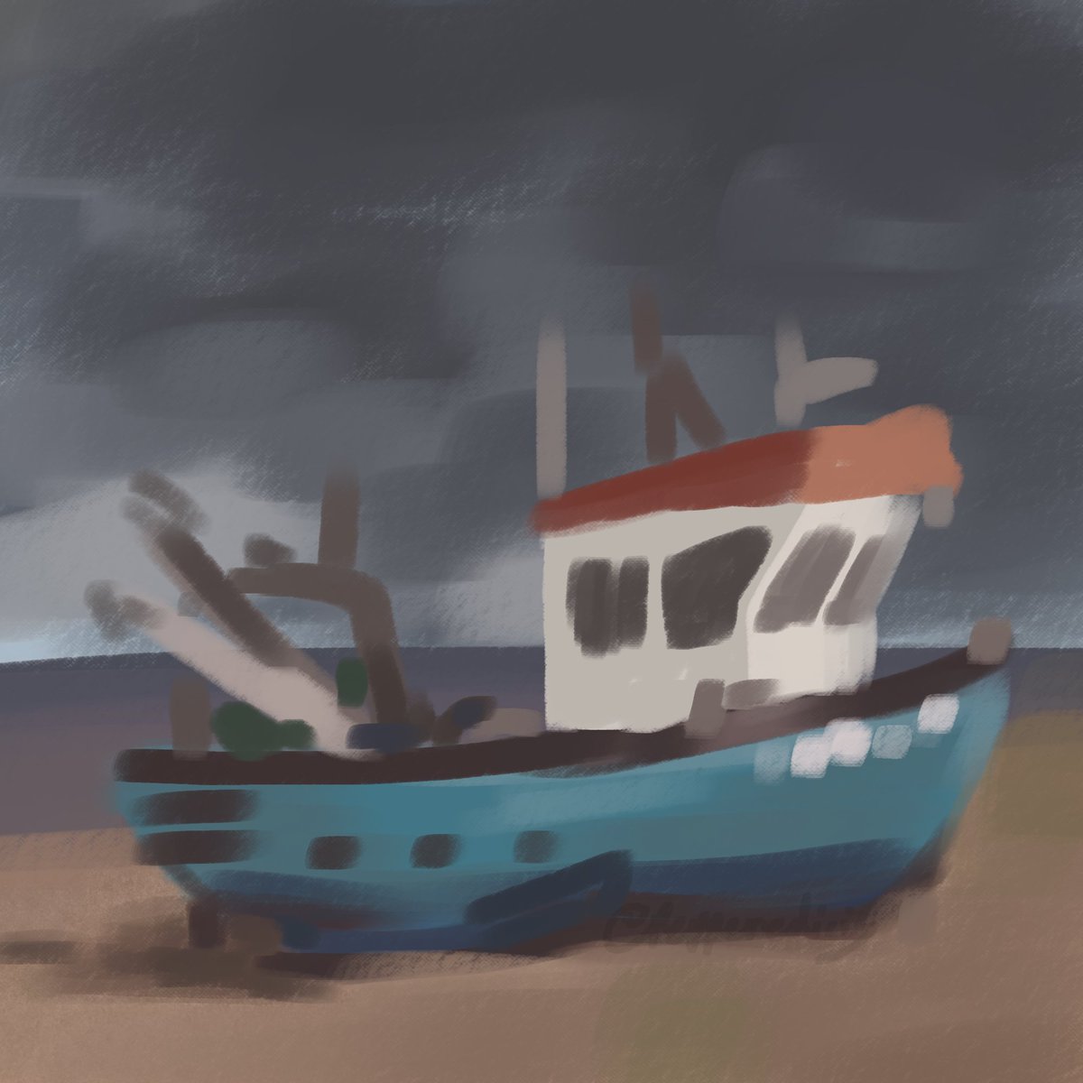 i am an artist and this is my art. TWO boat studies from a while ago. drawing. painting. like and retweet.