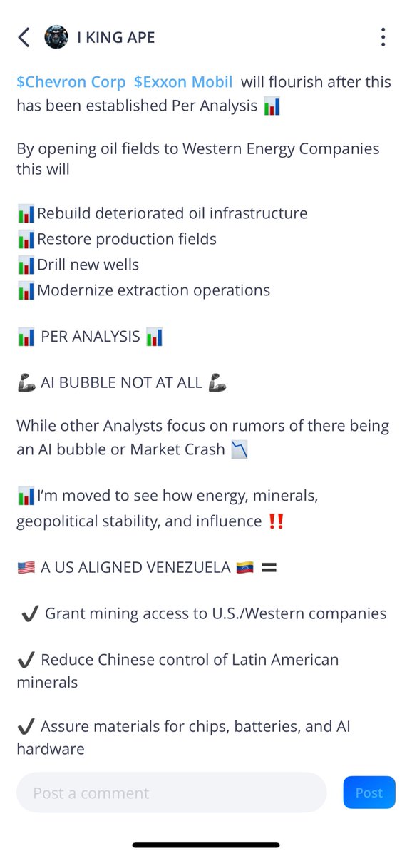 ikingape's tweet photo. Our Analysis called this event out before it actually occurred and how it would affect the Global Economy.

Now just as we were moved to detail, US Oil companies will now operate in the country grossing billions.

I only keep things Analytical , I Love Humanity. Accurate Again https://t.co/6aJYSUZKSO