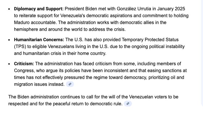 There are many examples that demonstrate Biden's foreign policy was not "hawkish," from Afghanistan withdrawal to his use of trade policy to ensure workers' rights in Mexico. In the case of Venezuela, we don't need to appeal to other cases. We can just look at Biden + Venezuela.