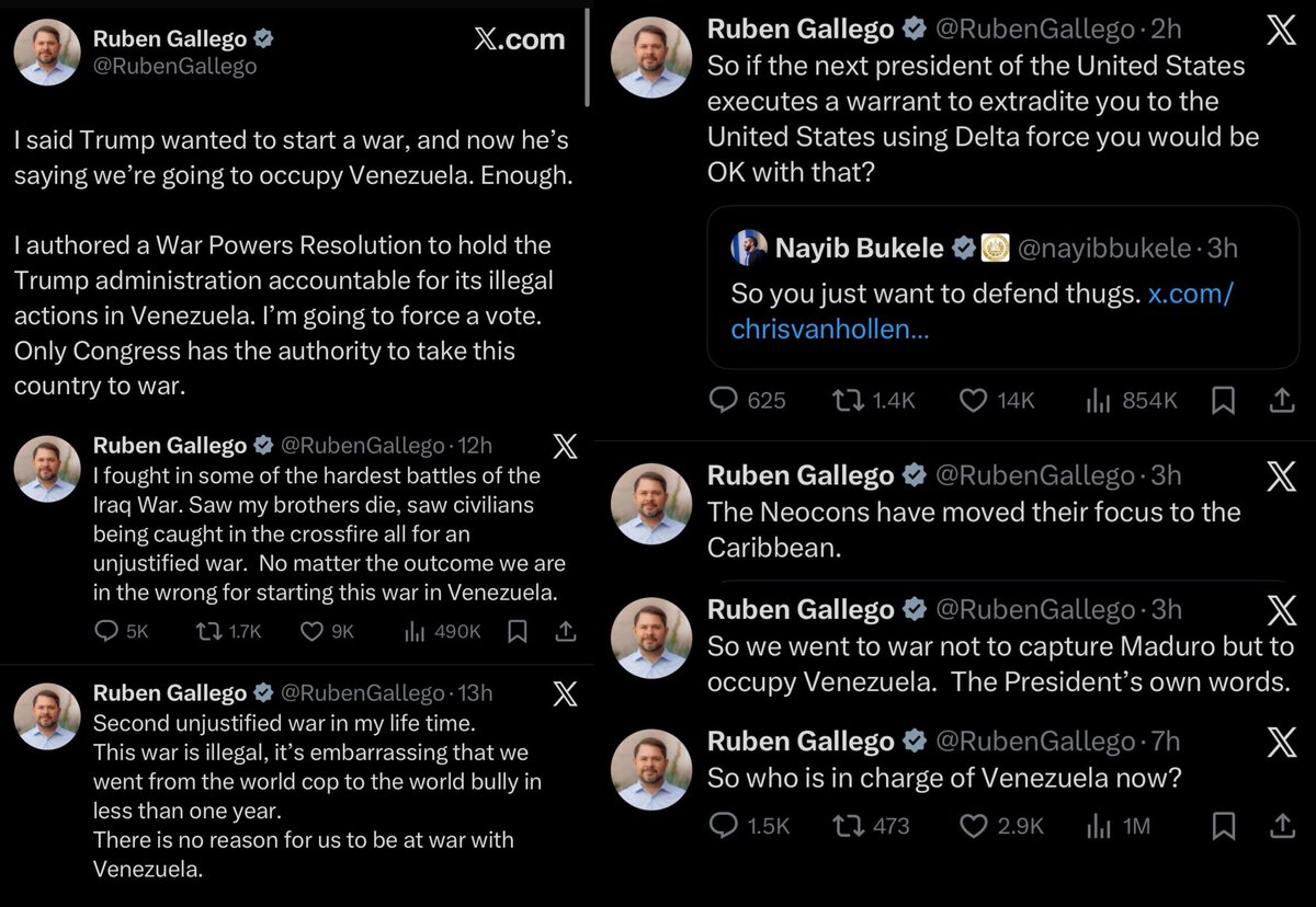 Badhombre's tweet image. This is the biggest emotional breakdown Ruben Gallego has ever had, other than the time he found out his first wife was giving birth on the same day he was scheduled to go on vacation with his mistress intern.

Maduro reminds him of his cartel-member drug-trafficking father.