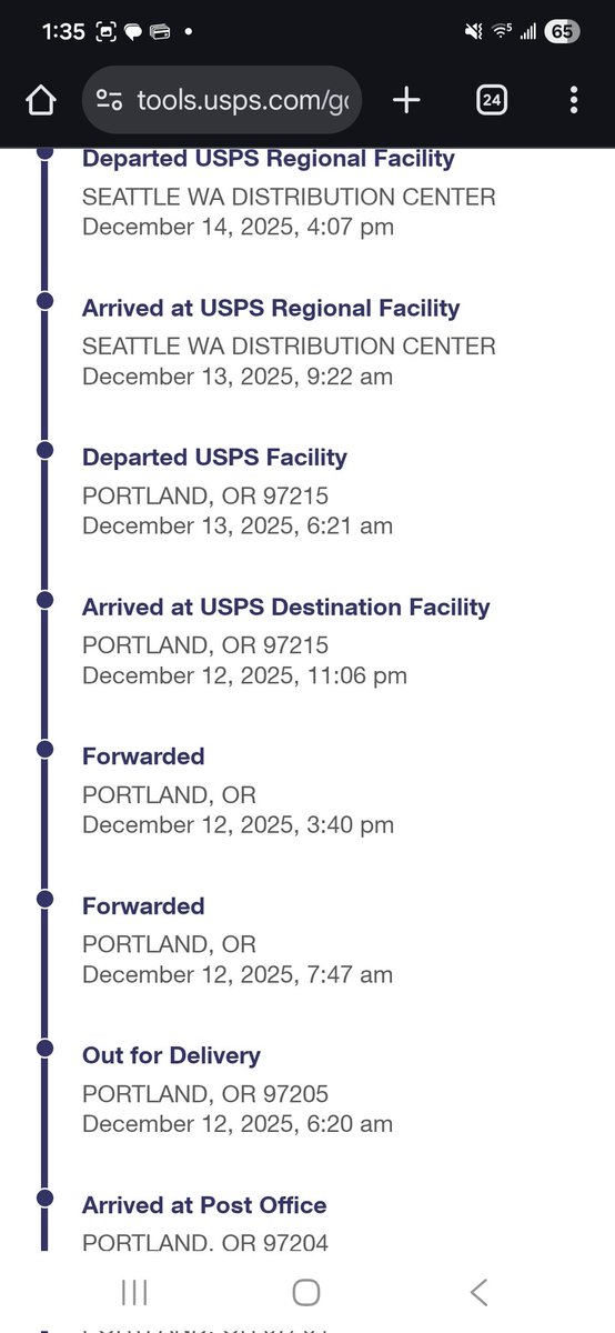 JCrawRE's tweet image. .@USPS .@USPSHelp 
Tf is going on with my package?? I live in PDX and this thing has been going between Seattle and Portland for a month!!