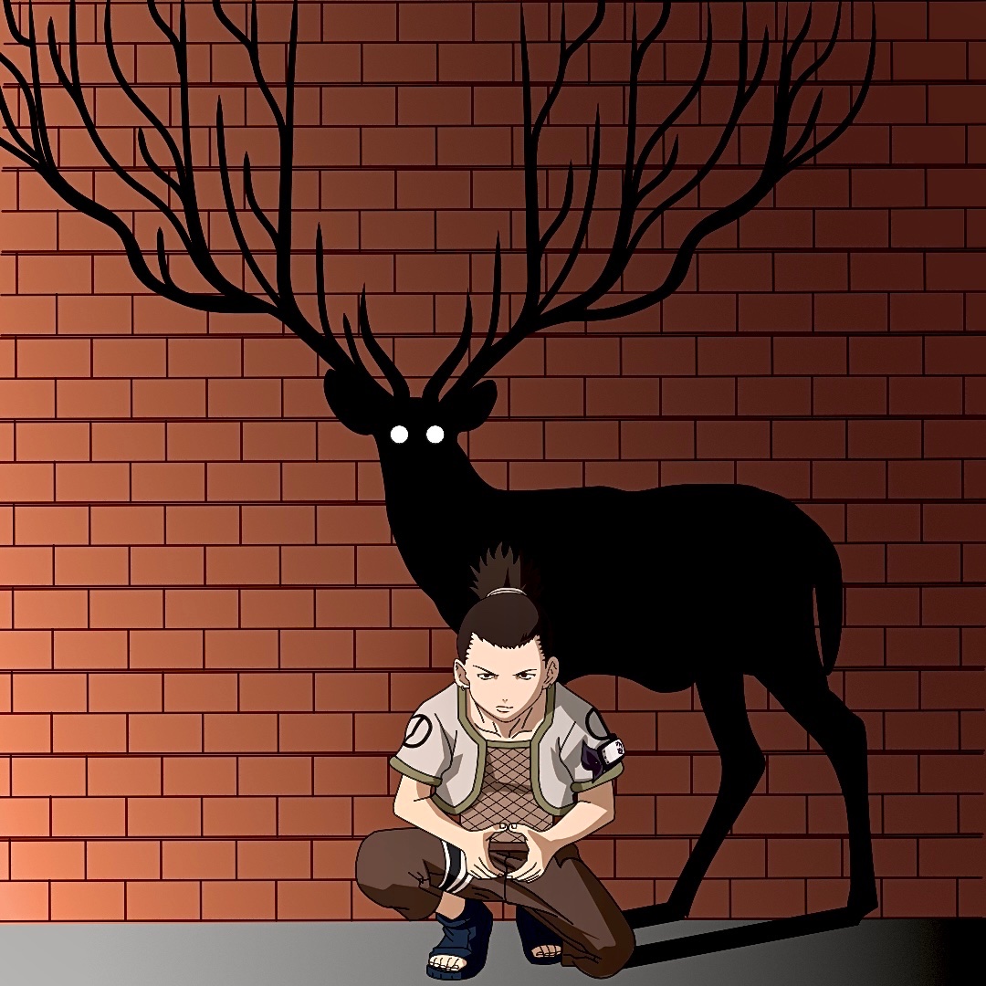 I made an AU once where Nara Shikamaru in Naruto had a tailed beast. I drew some art of it today (with parts traced from official art); this is his 1-tailed form