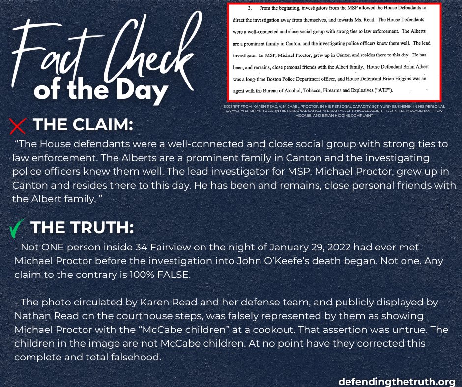 Testify2490's tweet image. False information was put into the public sphere, and it was never corrected. Not once.

Not when it was challenged.
Not when it was proven wrong.

In fact, it continues to be repeated, in formal court filings, even though Karen Read and her defense team know the information is…