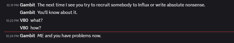 KRYSTALKAT2 DOES NOT KNOW WHEN TO STOP! 🚨

EVEN WHEN PEOPLE TRY TO LEAVE HIS DOXXING COMMUNITY HE WON'T ALLOW THEM TO LEAVE ON GOOD TERMS. 🚫

ANYBODY THAT LEAVES WILL “HAVE PROBLEMS” ACCORDING TO HIM! ⚠️

ASK V80 YOURSELF BEFORE GAMBIT TELLS YOU ANY LIES! 👀🗣️