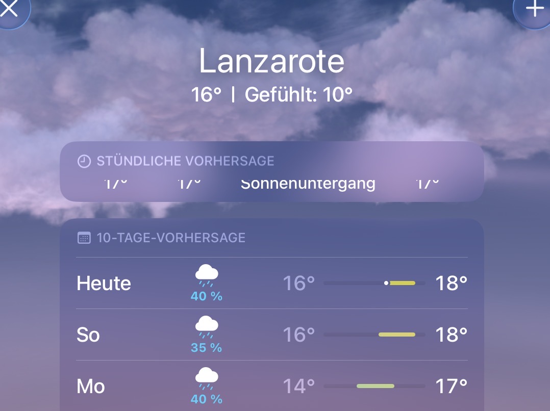Nicht sagt so sehr WORKATION wie die Wettervorhersage.