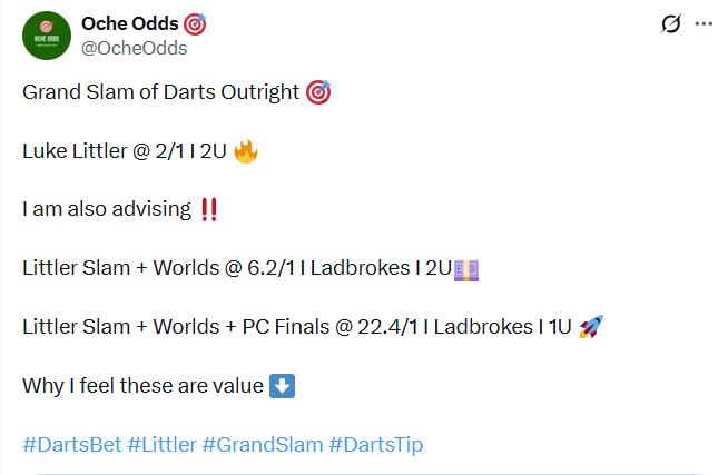 Oche Odds 🎯 tweet media
