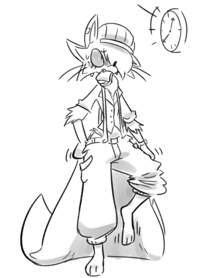 fox woman gets ready for work (late and gets fired and de-atomized)