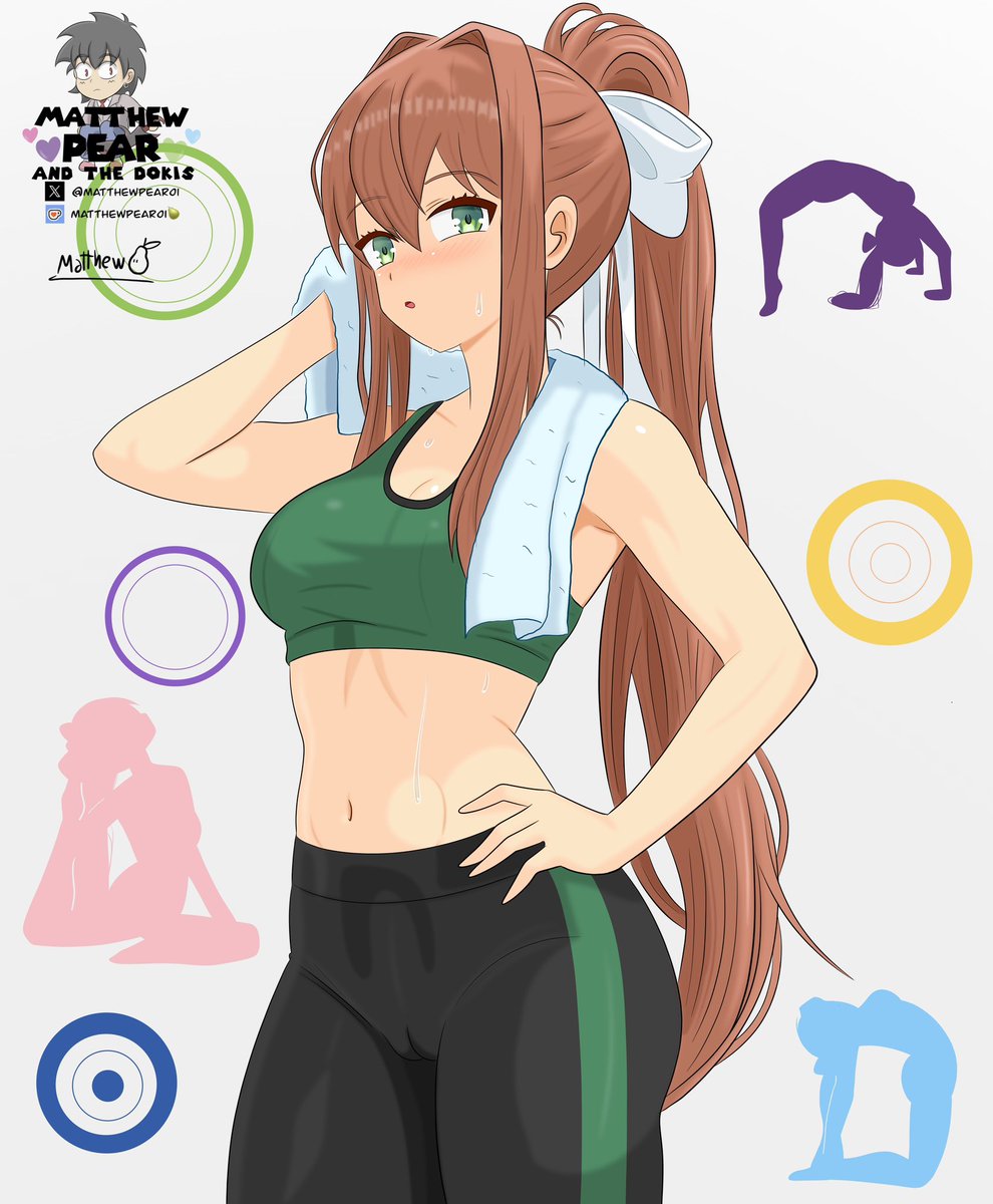 MatthewPear01's tweet image. Monika just finished training, eliminating holiday dinners. 💪💚💚💚 #Monika #DDLC #DokiDokiLiteratureClub #DDLCfanart #fanart #Training #Love