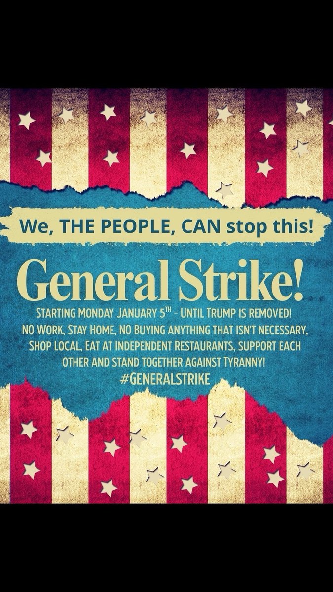 omallj's tweet image. We, the People, can stop this!
General Strike! Starting Monday, January 5th — until Trump is removed! No work. Stay home. No buying anything that isn’t necessary. Shop local. Eat at independent restaurants. Support each other and stand together against tyranny!
#GeneralStrike2026