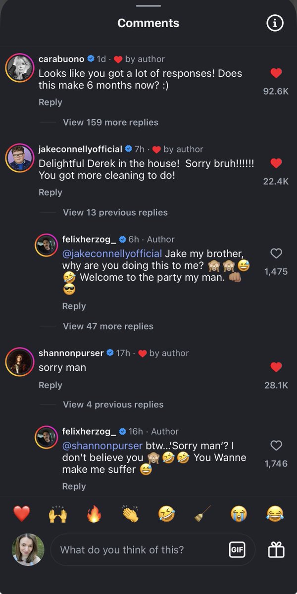 This guy on IG told his wife he’d do all the housework if someone from Stranger Things commented on the post, and the cast showed up very clear they understood the assignment.