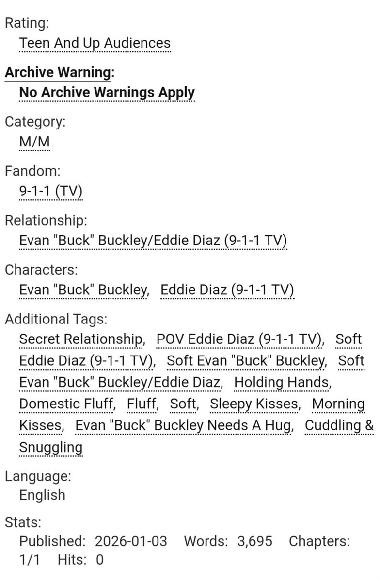 ilyabuckley's tweet image. ☆ Mine was wonderful, with you by my side

☆ rated t, complete, 3.7k, buddie
☆ eddie pov
☆ secret relationship
☆ slow, rainy morning
☆ soft, soft, soft 

🔗 archiveofourown.org/works/77029631