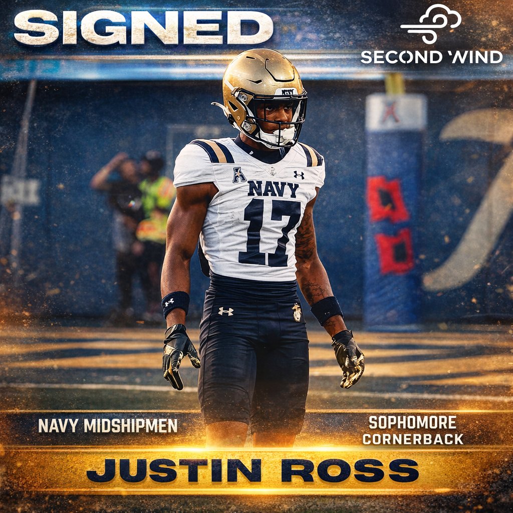 🚨Welcome <a href="/Jus10Ross_/">Justin Ross</a> to the Second Wind Pro team🚨 The young DB just finished his sophomore season at Navy where he posted 32 total tackles, 1.5 TFLs, 0.5 sacks, 4 PBUs, and an interception 🔥

#ncaa #football #navy #defense #db #secondwindpro