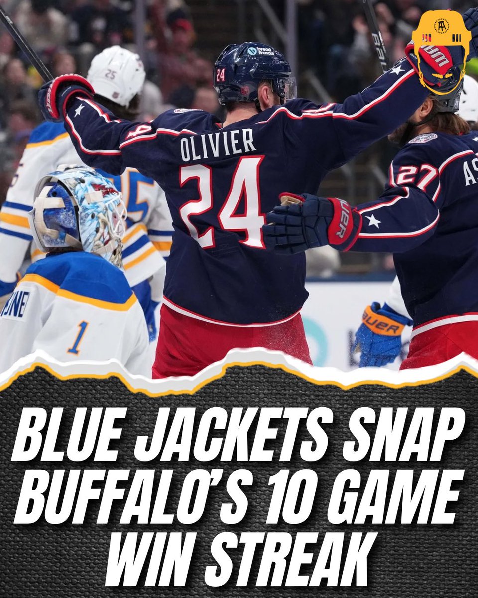 spittinchiclets's tweet photo. Columbus puts an end to the Sabres 10-game heater 😬 https://t.co/smD5R2FrDE
