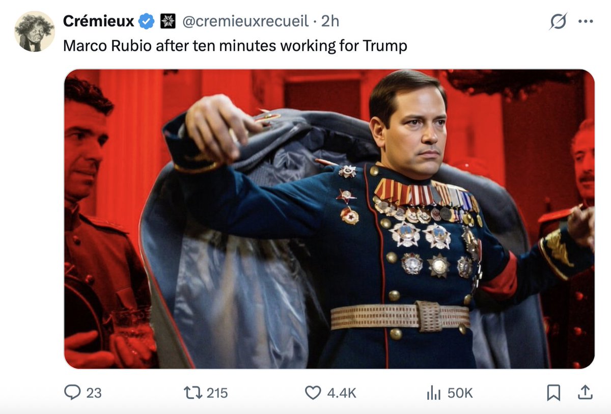 RyanSaavedra's tweet photo. Rubio rises in the world of memes https://t.co/Gwc43dTOqe